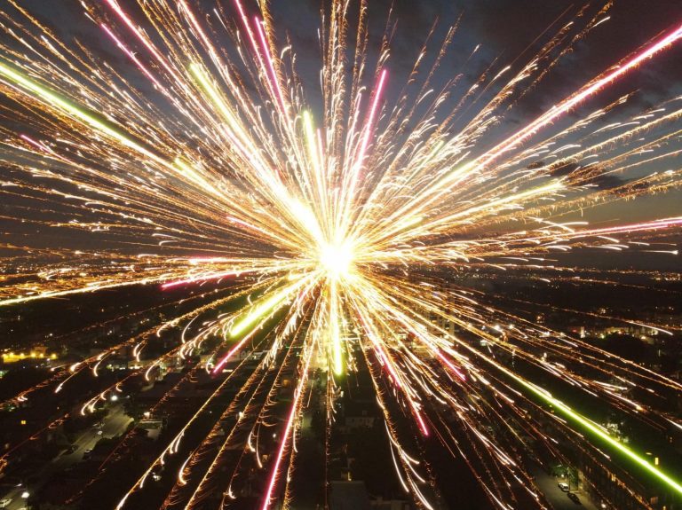 Drone Gets Real Close To The 4Th Of July Fireworks