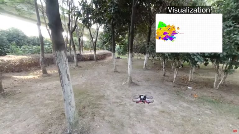 A Swarm Of Drones Flies In Formation Through A Forest [Video]