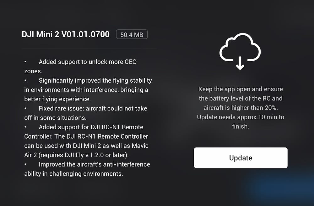 Mavic air battery firmware 2024 update