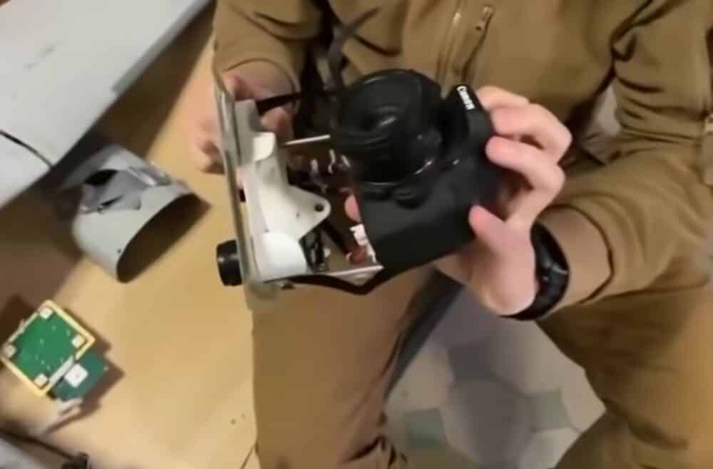 Orlan 10 Drone Features Canon Camera Duct Tape Bottle Top