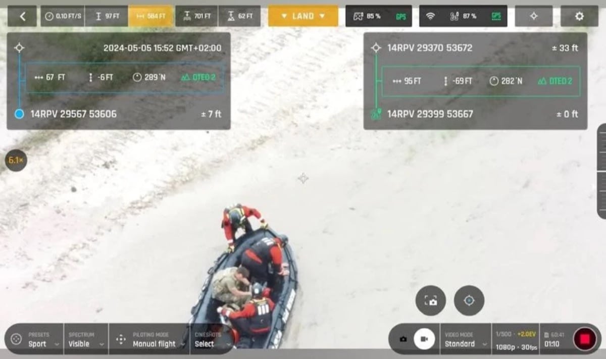 A Screenshot From The Drone'S Video Footage During The May 5 Rescue Of Three Soldiers Trapped At Curry Demolition Range. Photo Courtesy Of The Fort Cavazos Fire Department.