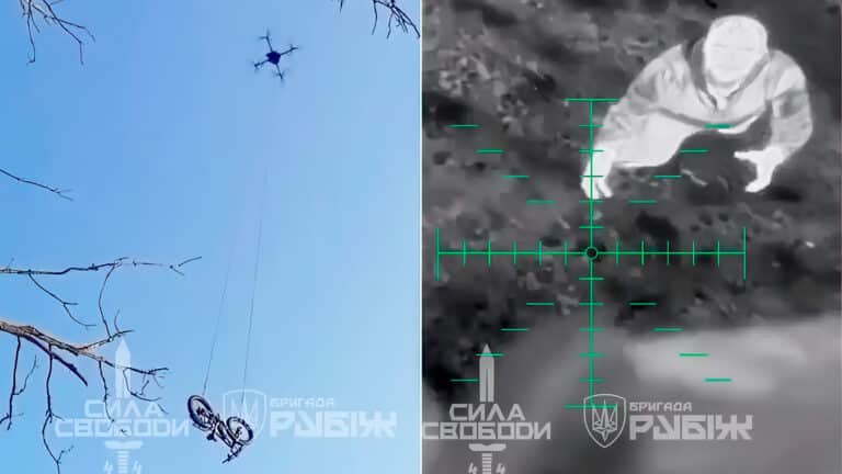 Drone Drones Bike Ukraine War Delivery Ukrainian Soldier Escape