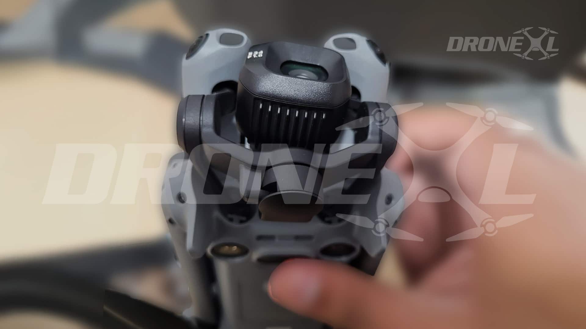 DJI Mini 5 Pro leaked close up picture showing new gimbal that will turn 220 to 330 degrees.