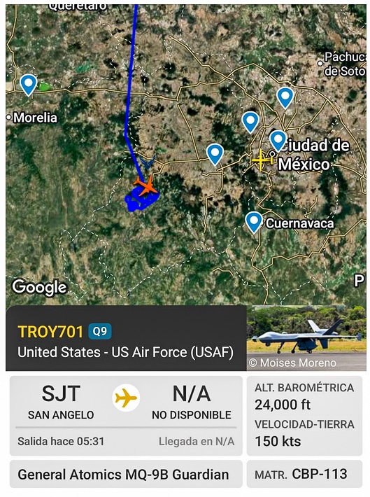 MQ-9 guardian drone uav uas mexico usa custom border patrol cbp cartel