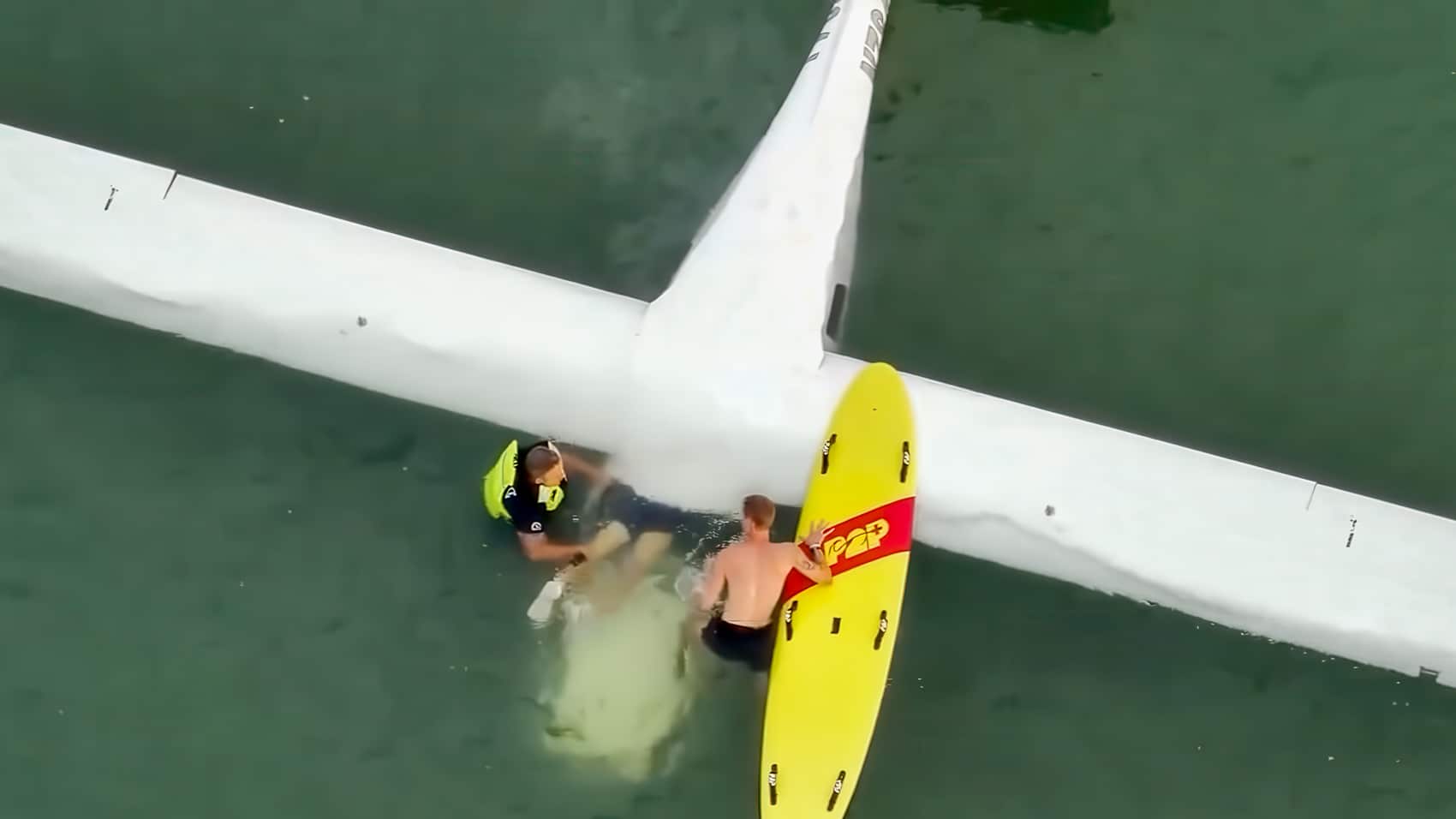 Drone Captures Stunning Rescue of Pilot From Sunken Plane