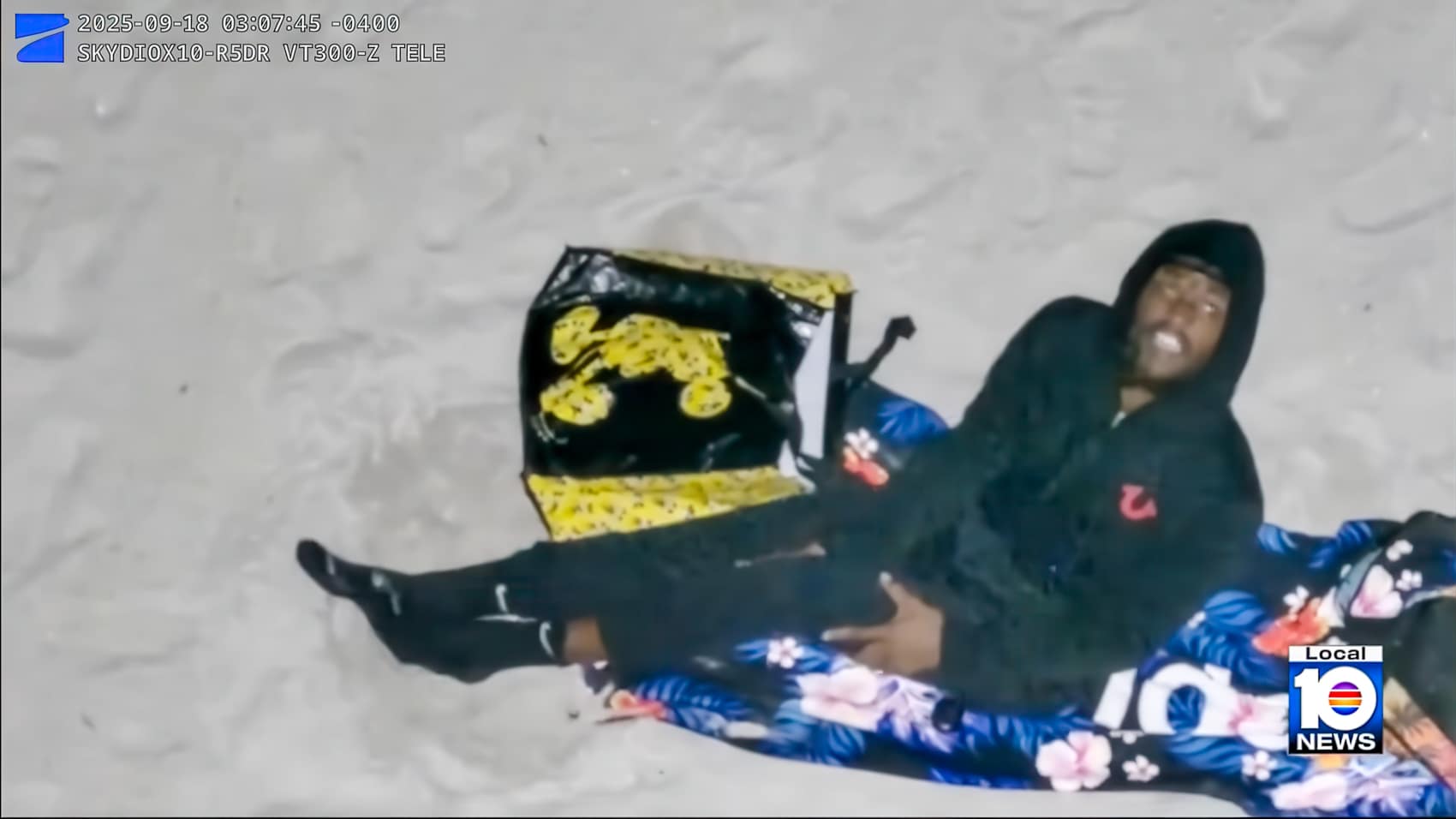 Sunny Isles Police Drone Catches Trespasser On Dark Beach