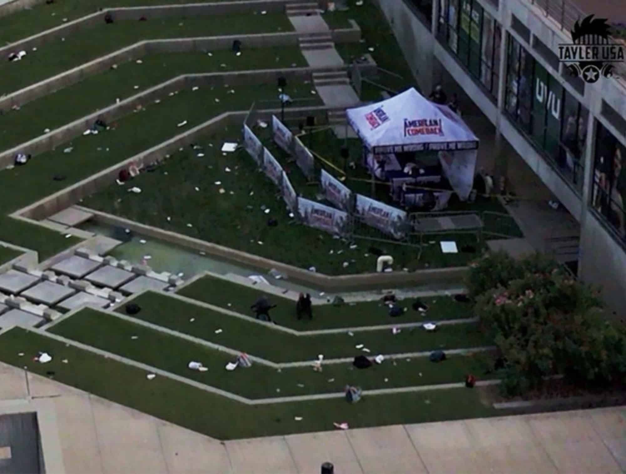 Drone Captures Aftermath Of Charlie Kirk Shooting At Utah Valley University