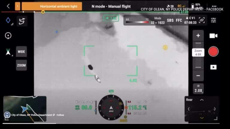 Olean Police Deploy Drone To Rescue Three Kayakers From Allegheny River