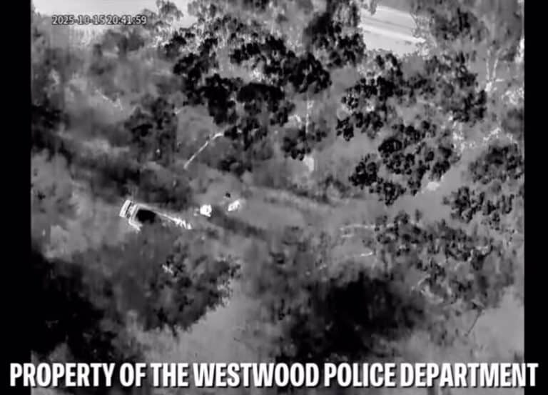 Westwood Police Thermal Drone Locates Missing Person In Wooded Search And Rescue