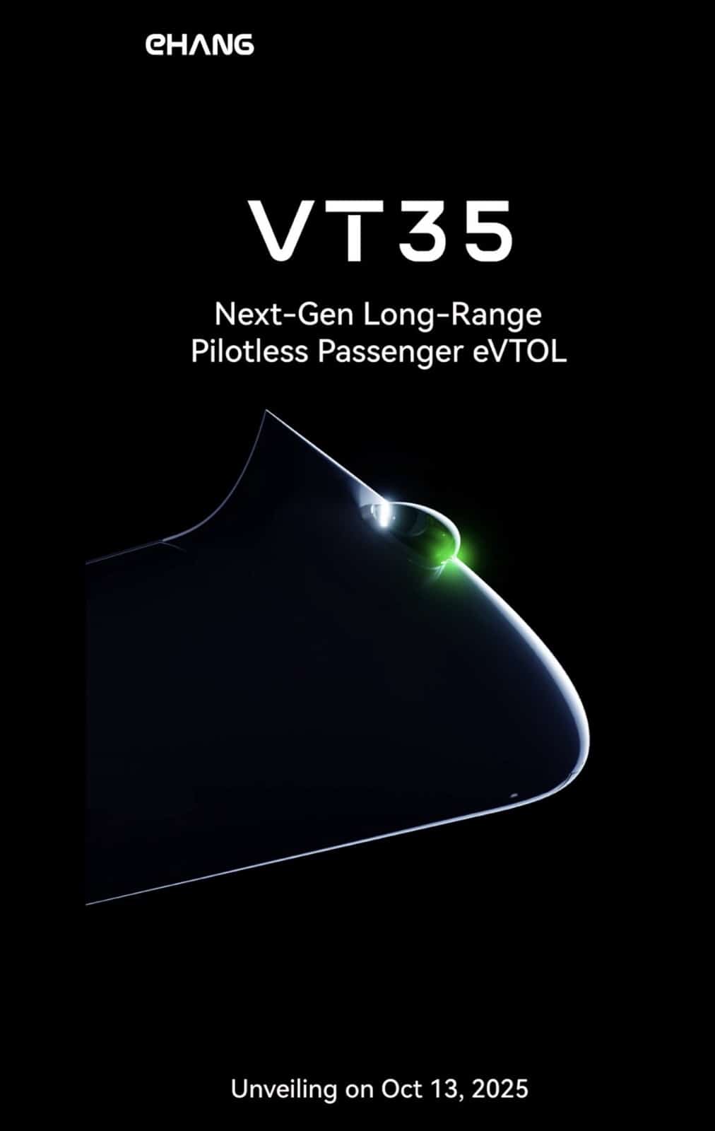 Ehang Teases Vt35 Long-Range Air Taxi Launch For October 13