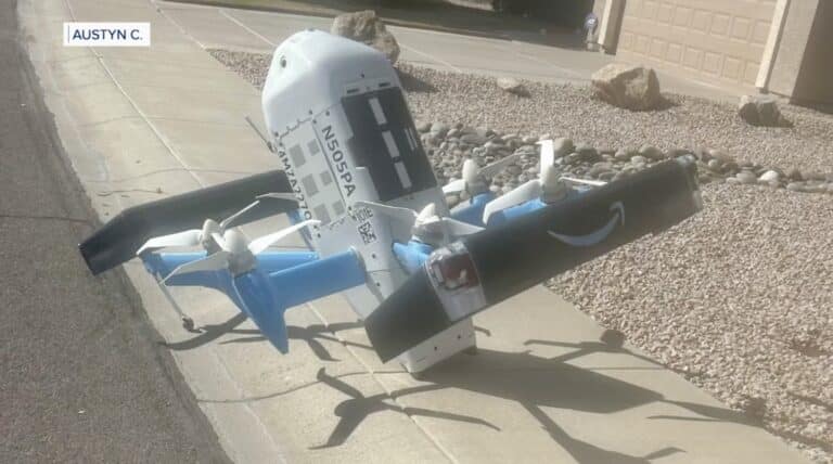 Amazon Drone Makes Emergency Sidewalk Landing Days After Resuming Flights Post-Crane Crash