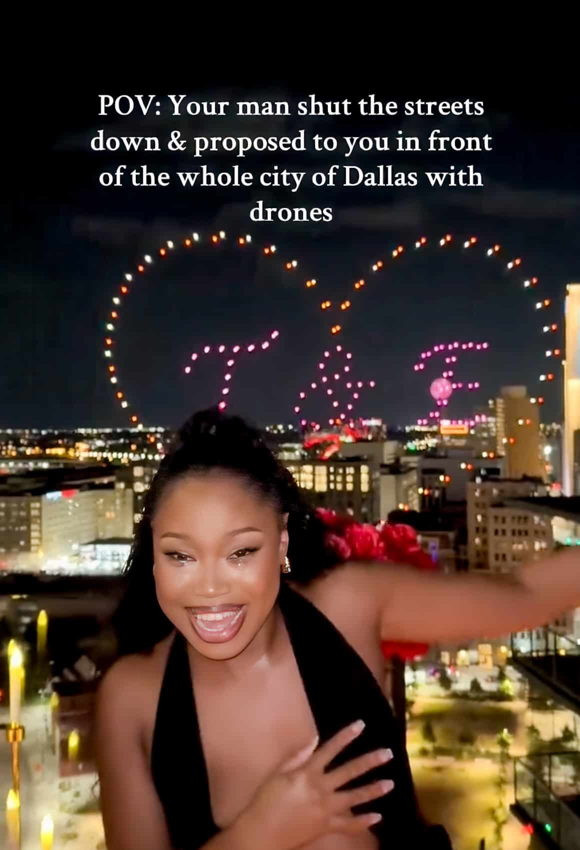 Dallas Proposal Lights Up The Sky With Drone Spectacle