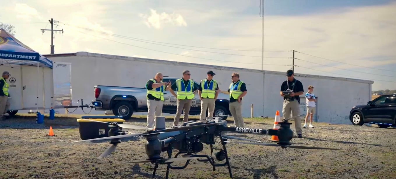 Asheville Police Drone Flies 20X30-Foot American Flag At Nfl Stadium, Claims League Record