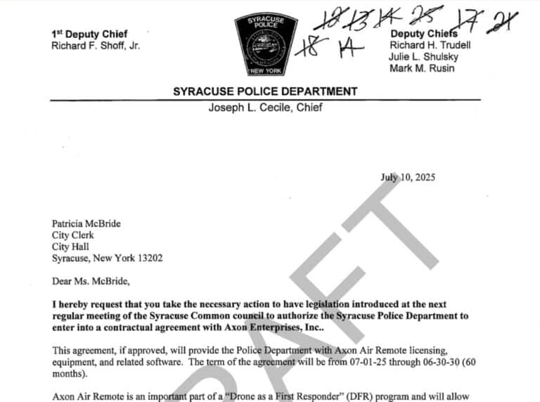 Syracuse Police Drone Program Stalled Again As Lawmakers Withdraw Approval For Fourth Time In 2025