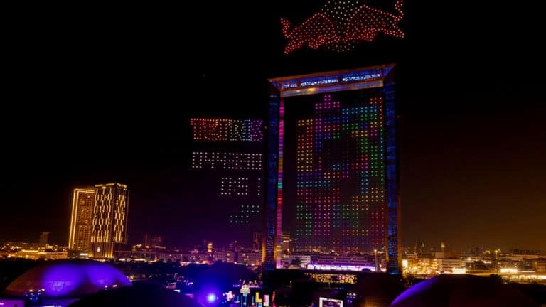 Red Bull Plays Tetris With 4,000 Drones In Dubai
