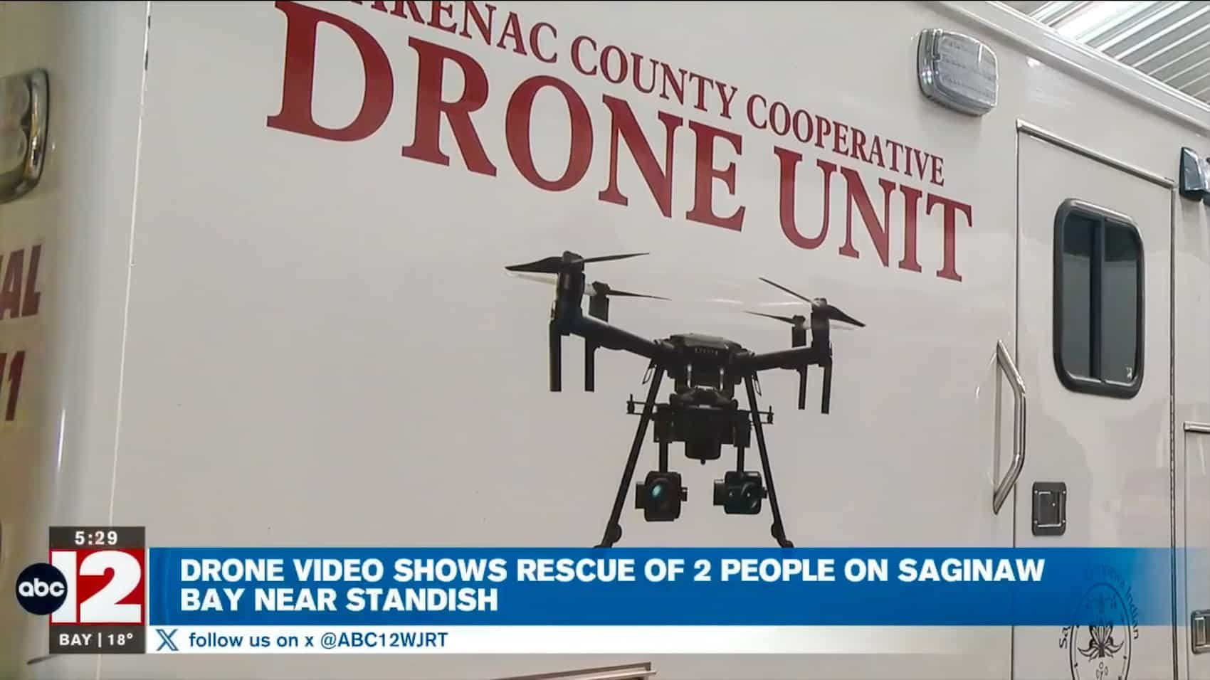 Drone Finds Couple After Ice Rescue On Saginaw Bay