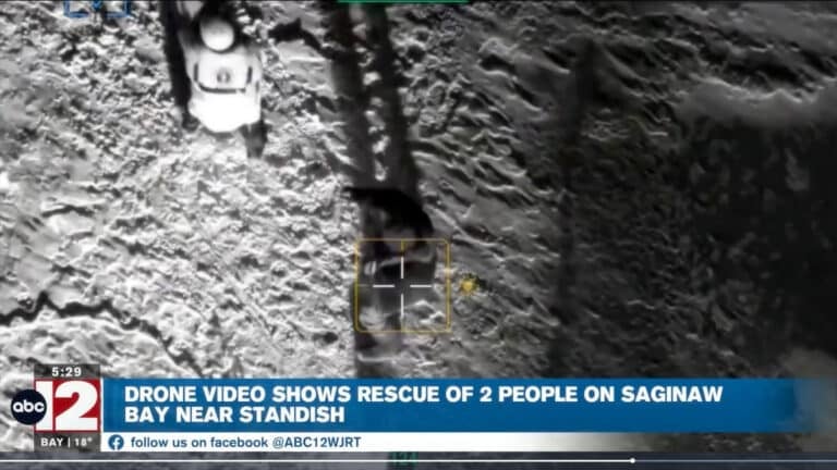 Drone Finds Couple After Ice Rescue On Saginaw Bay