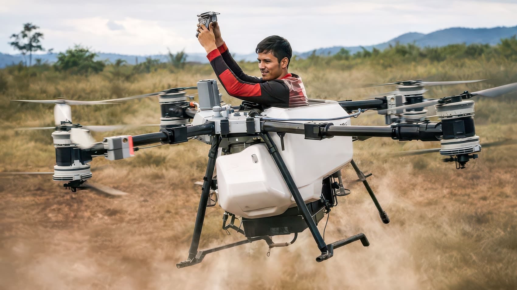 Riding A Dji Agras Drone Is How Darwin Wins