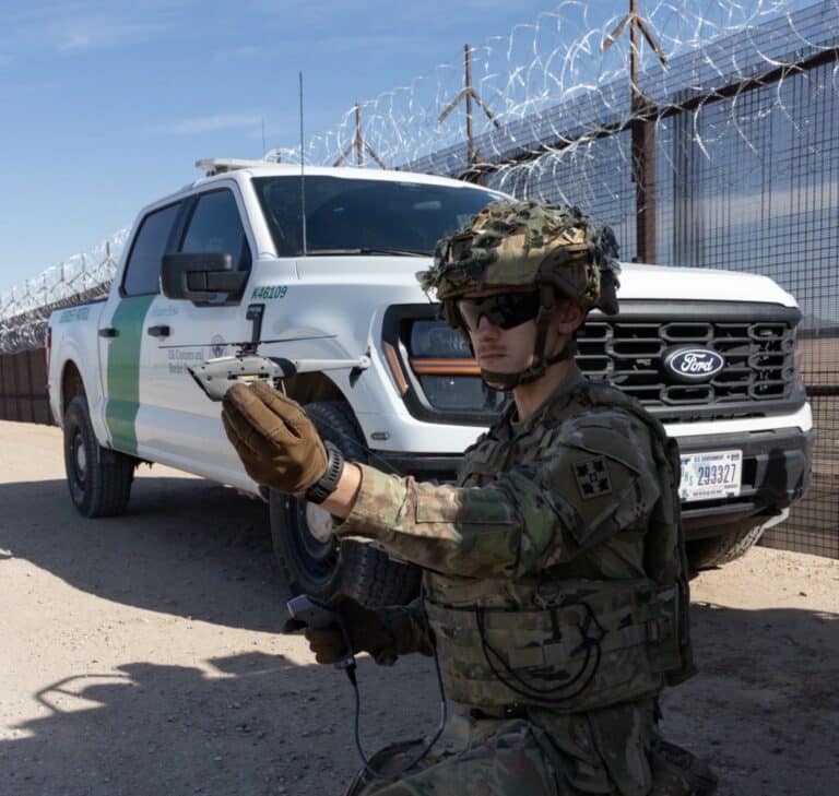 El Paso, Texas, United States 07.15.2025 Photo By Sgt. Caleb Woodburn Department Of War Southern Border Subscribe53 Facebook Sharing Buttontwitter Sharing Buttonlinkedin Sharing Buttonsharethis Sharing Button U.s. Army Sgt. John Murray, An Infantryman With Alpha Company, 1St Battalion, 41St Infantry Regiment, 2Nd Stryker Brigade Combat Team, 4Th Infantry Division, Assigned To Joint Task Force-Southern Border, Deploys A Black Hornet 4 Unmanned Aerial Sensor Drone Along The Southern Border At El Paso, Texas, July 15, 2025. The Drone'S Thermal Vision And Small Size Allow Soldiers To Quickly Share Critical Information With U.s. Border Patrol Regarding Potential Illegal Activity Along The Southern Border. Joint Task Force-Southern Border Executes Full-Scale, Agile, And All-Domain Operations In Support Of U.s. Customs And Border Protection To Protect The Territorial Integrity Of The United States And Achieve 100% Operational Control Of The Southern Border. (U.s. Army Photo By Sgt. Caleb Woodburn)