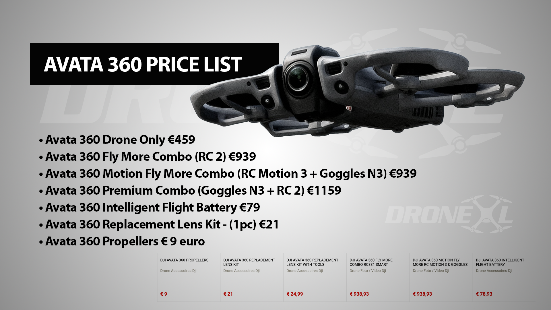 Dji Avata 360 Price List. Fly More Combo For Only 939 Euro / Dollar.
