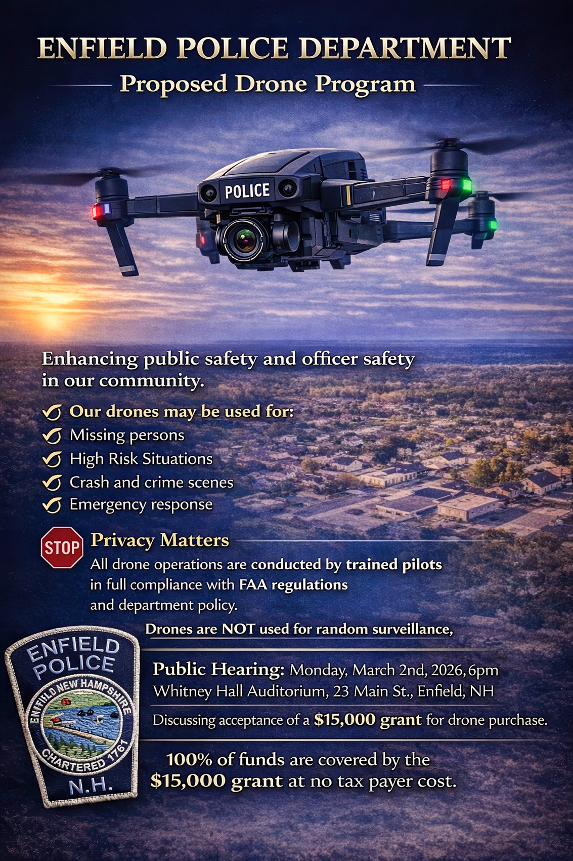 Enfield Approves Police Drone With One Condition: Policy First