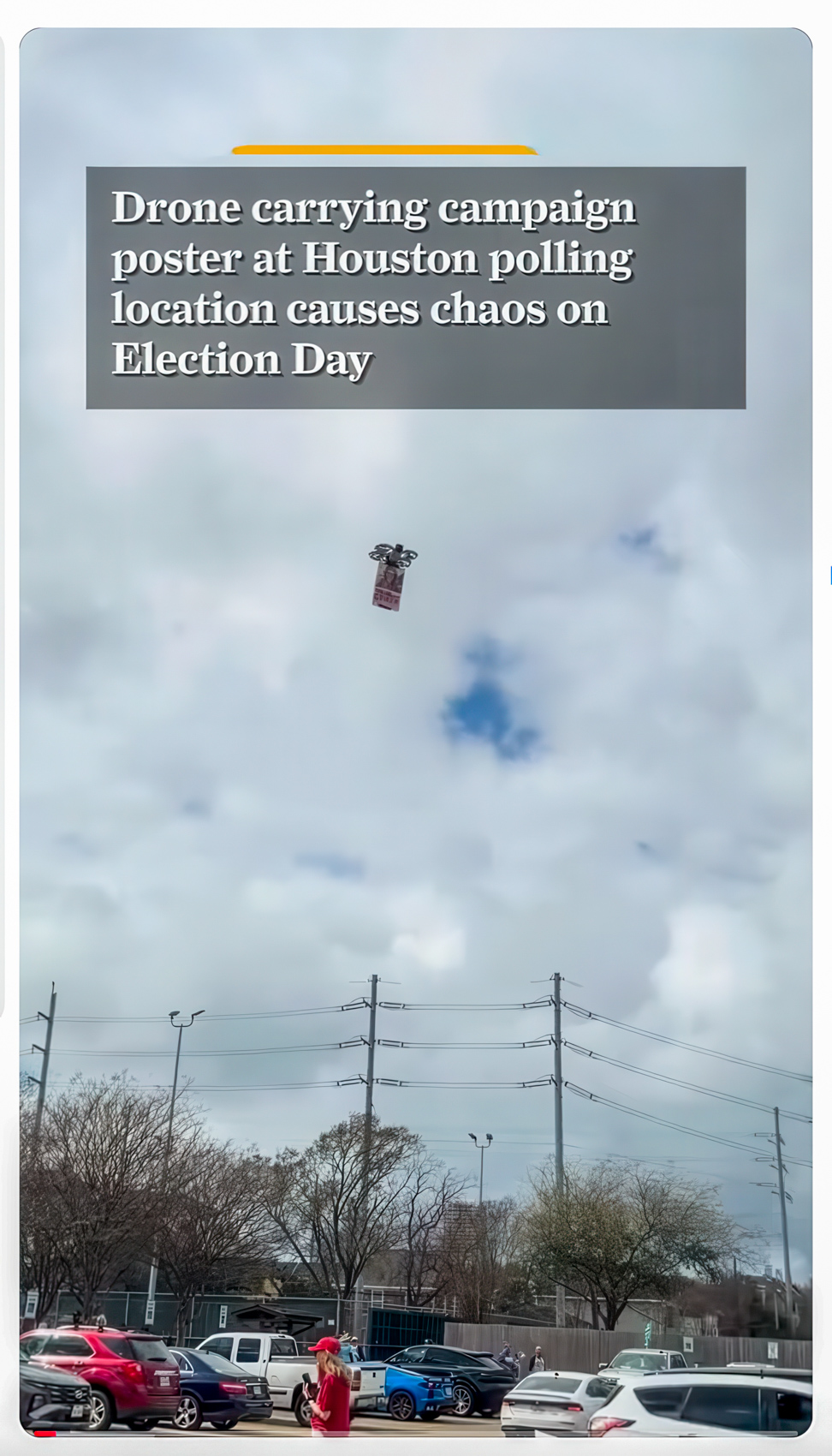 A Dji Neo Drone Over A Voting Line. This Actually Happened.