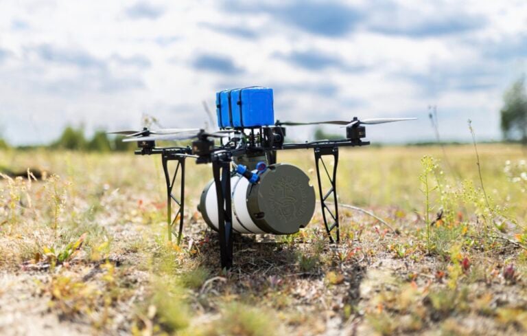 Ukraine'S Fiber Optic Fpv Drones Now Switch To Radio When The Cable Snaps. An Fpv Drone With A Fiber Optic Cable On A Spool. Photo Credit: General Cherry