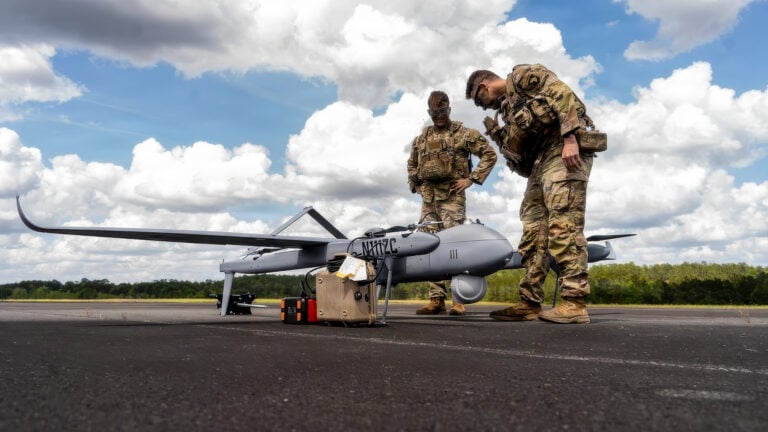 101St Airborne Launches Aerosonde Drone At Jrtc