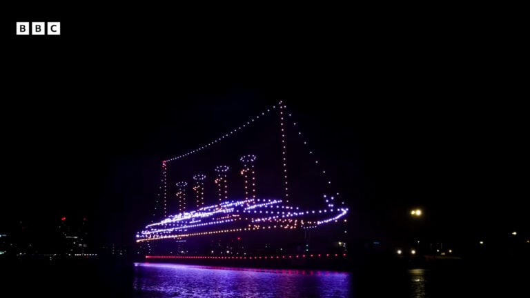 Bbc'S Secret 950-Drone Titanic Stuns Belfast Harbor