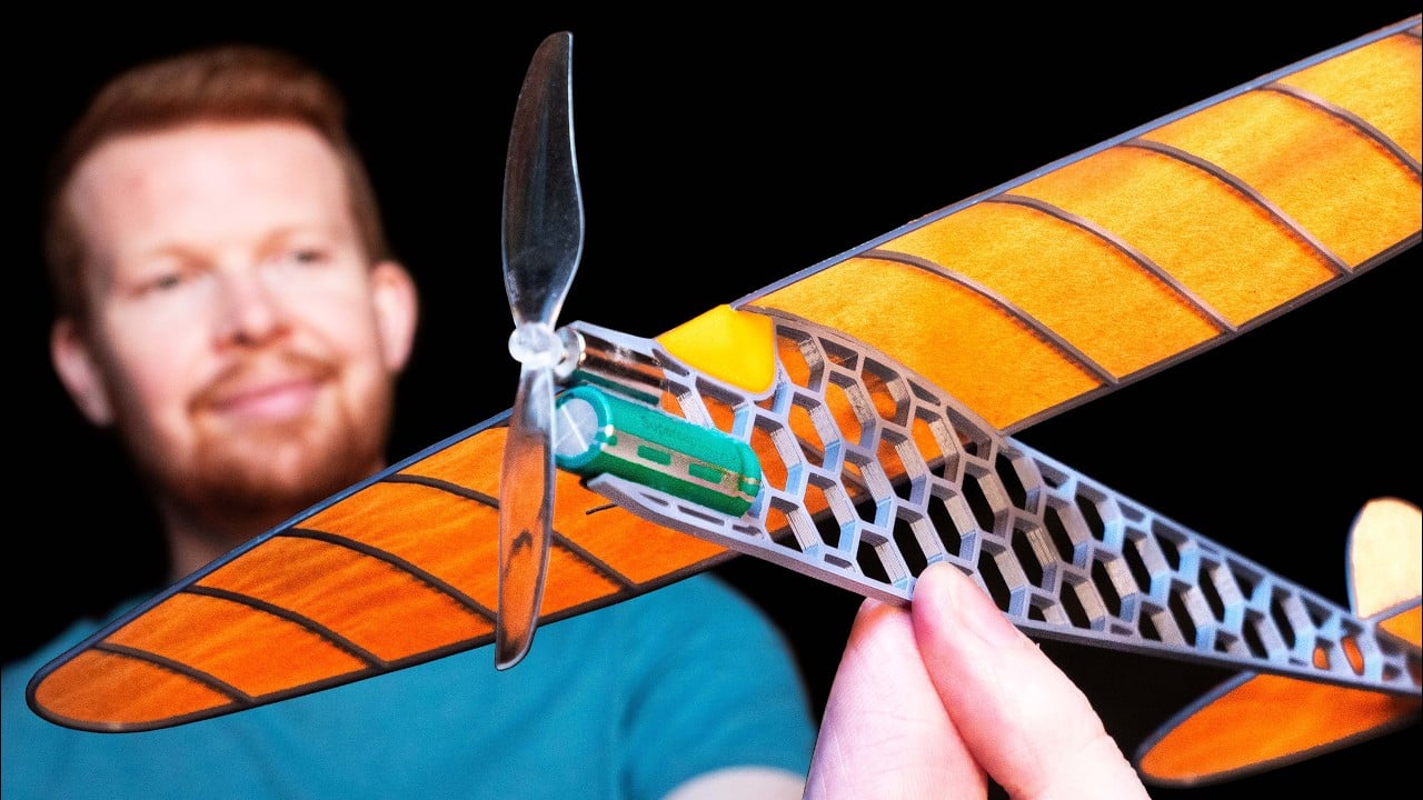 Tom Stanton Builds A 3D Printed Windup Plane That Flies 45 Seconds On A 4 Second Charge