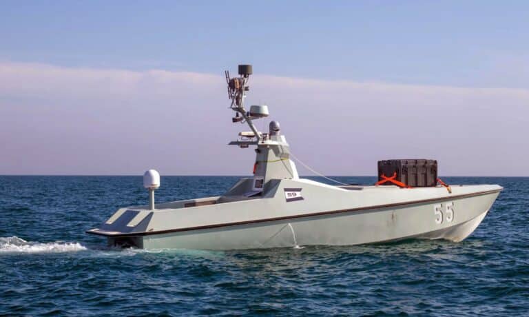 A U.s. Navy Surface Drone Pulled Two Downed Apache Crew From The Strait Of Hormuz, The First Time An Unmanned Vessel Has Rescued U.s. Military Personnel.