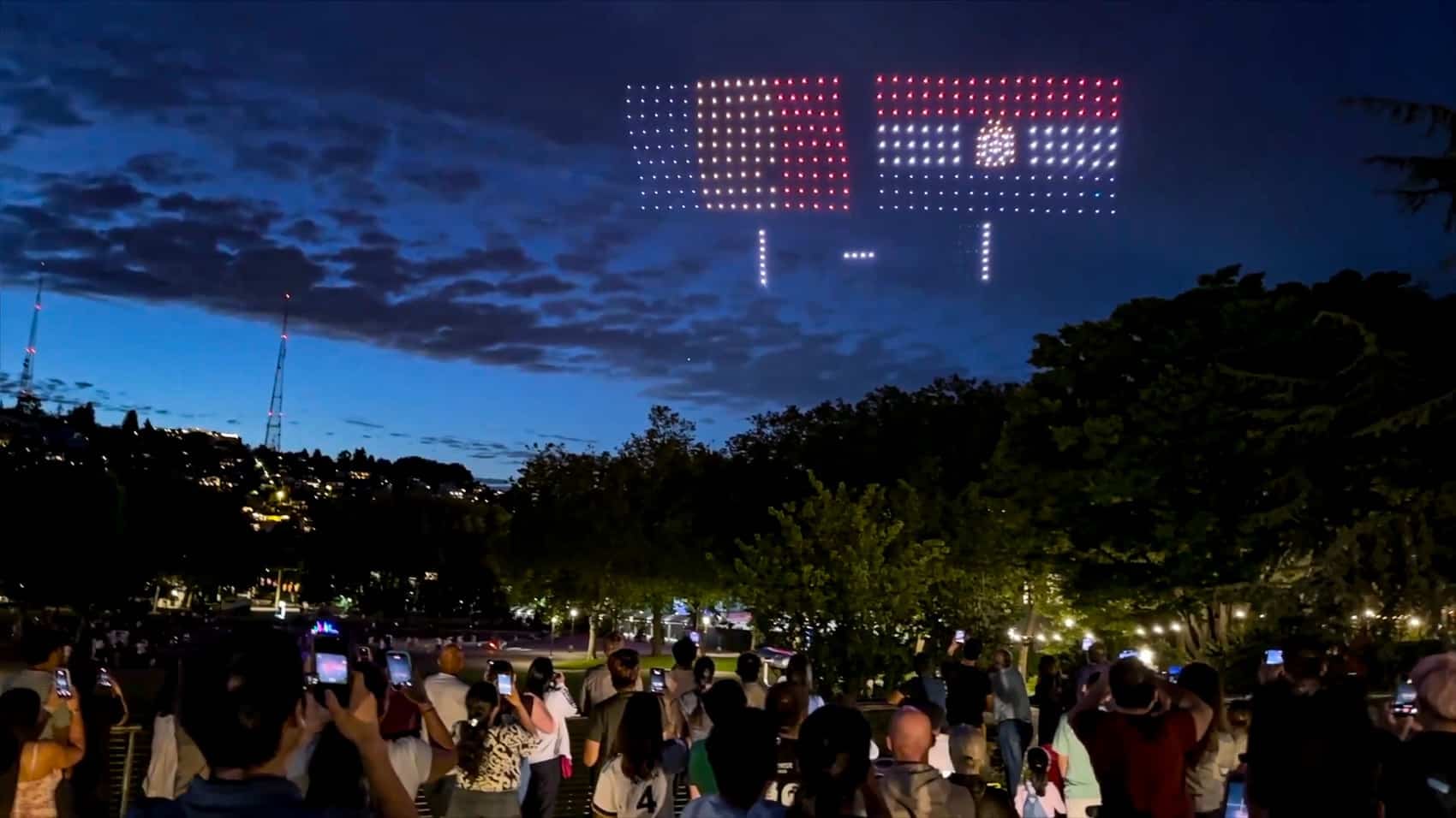 Seattle Debuts Drone Scoreboard For World Cup Matches