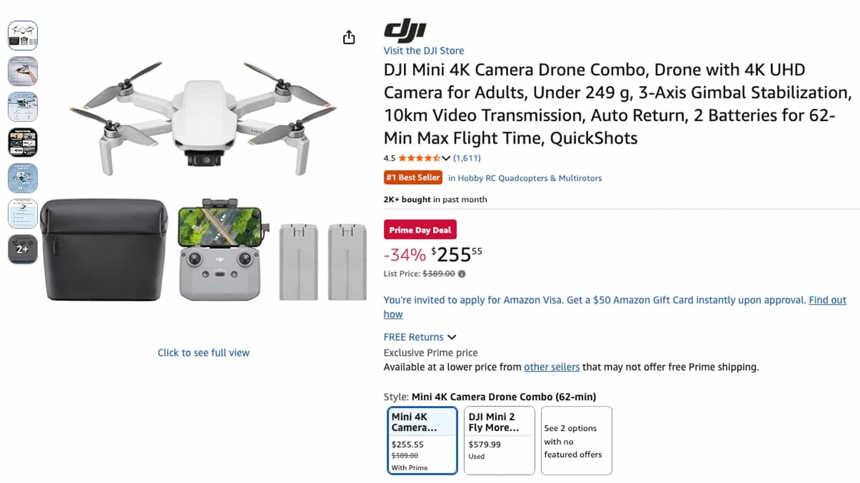 Dji Mini 4K Fly More Combo Drops To $255 On Amazon—Down From $389