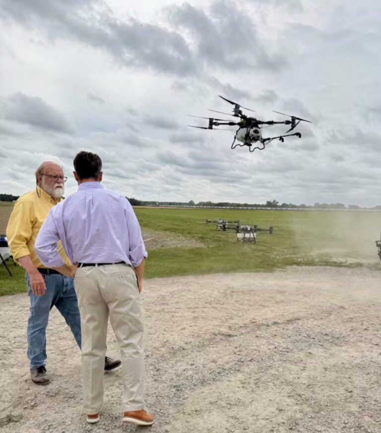 Young Touts Indiana Faa Test Site At Spray Drone Field Day While The Aircraft On The Tarmac Stay Chinese