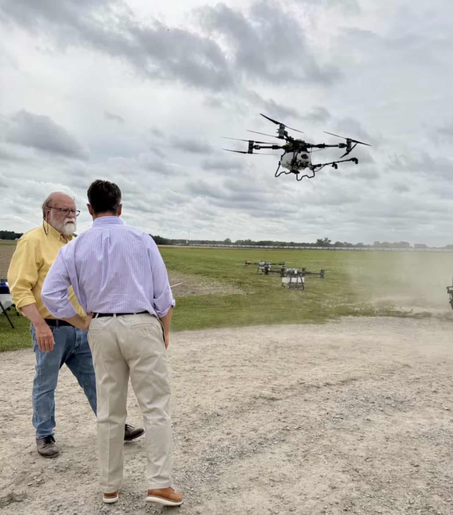 Young Touts Indiana Faa Test Site At Spray Drone Field Day While The Aircraft On The Tarmac Stay Chinese